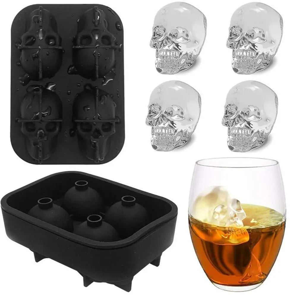 3D Skull Silicon Ice Cube Tray - ShoppingDragons
