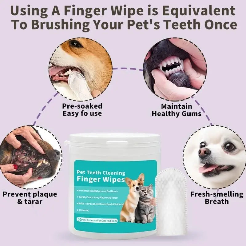 Disposable Dental Finger Wipes For Pets - ShoppingDragons