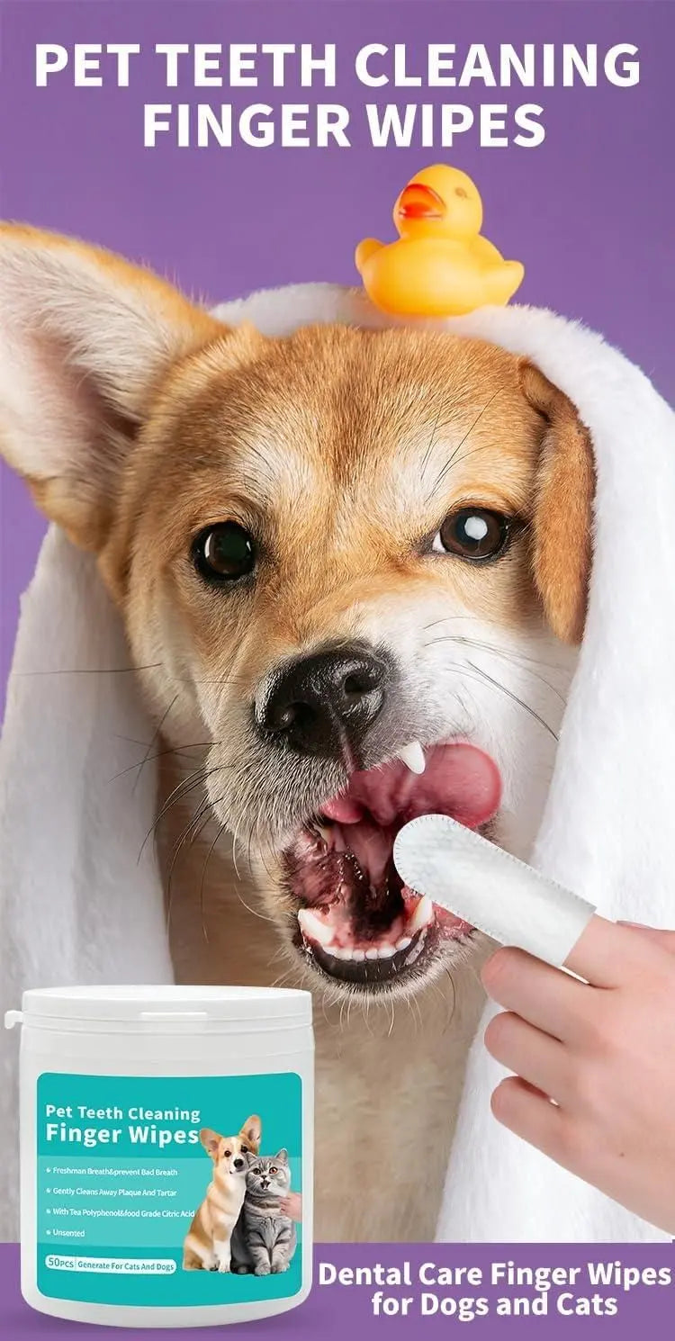 Disposable Dental Finger Wipes For Pets - ShoppingDragons