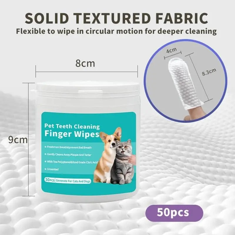 Disposable Dental Finger Wipes For Pets - ShoppingDragons
