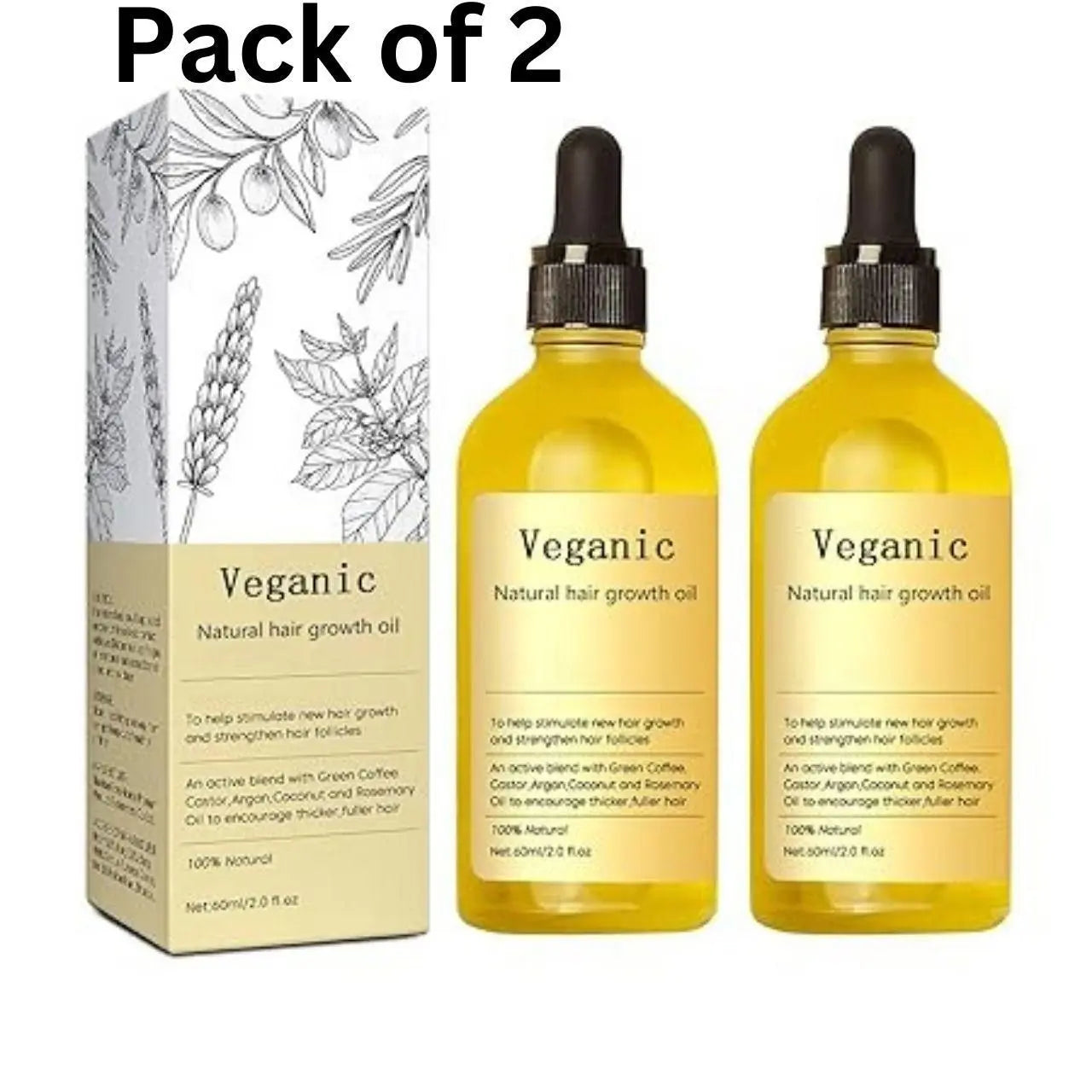 Vegan Natural Hair Growth Oil (Pack of 2) - ShoppingDragons
