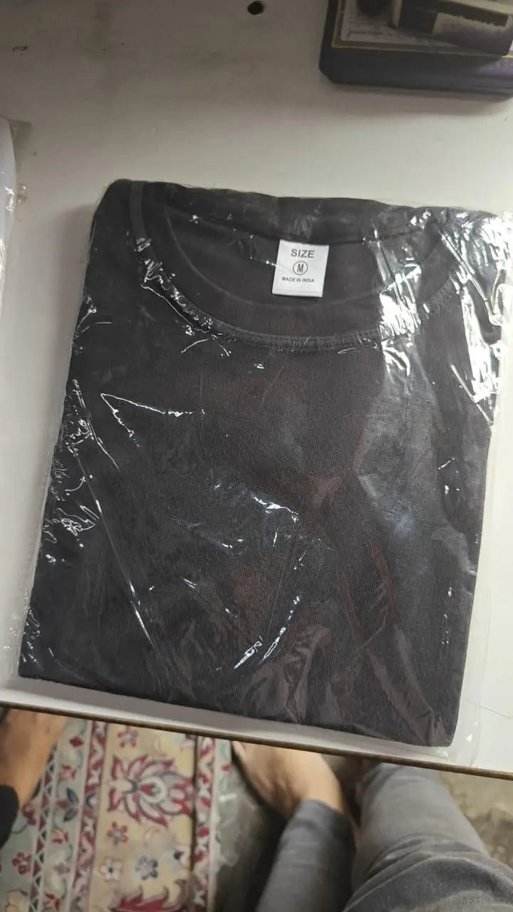 Men's Polycotton Solid Round Neck T-shirts (Pack of 4) 3gfndn-ee