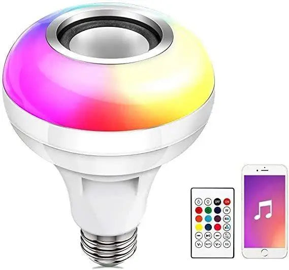 Multicolor Rgb Music Bulb, Wireless Bluetooth Bulb With Speaker And Remote Control 3gfndn-ee