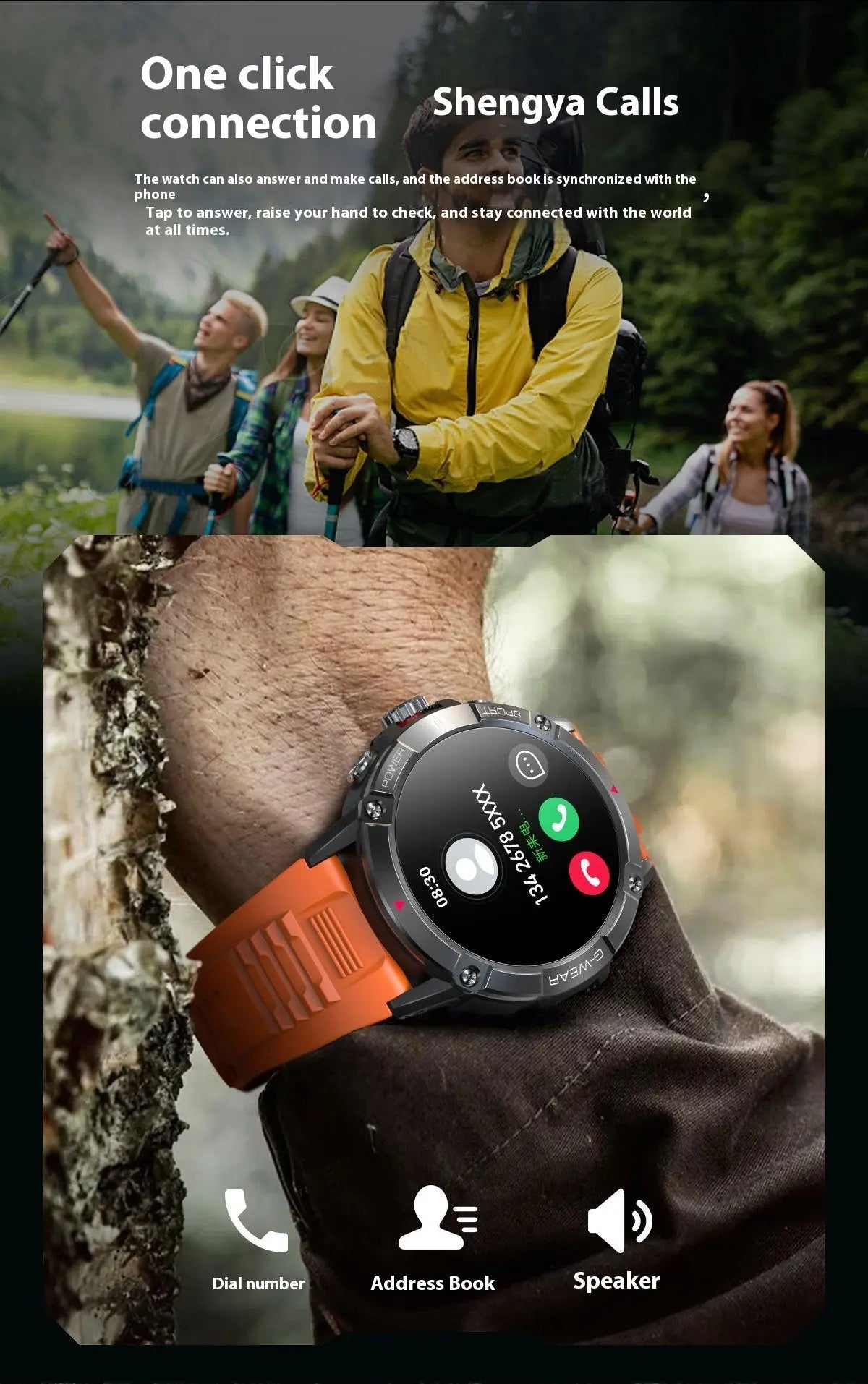 Bluetooth Calling Smart Watch Heart Rate Blood Pressure Oxygen Monitoring Sports Bracelet - ShoppingDragons