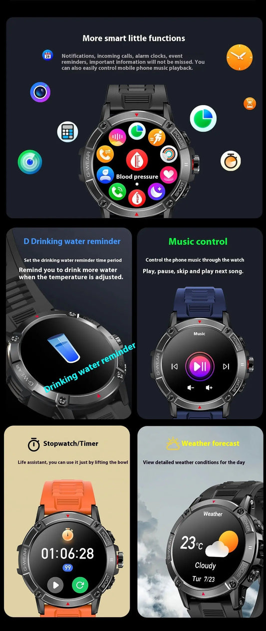 Bluetooth Calling Smart Watch Heart Rate Blood Pressure Oxygen Monitoring Sports Bracelet - ShoppingDragons