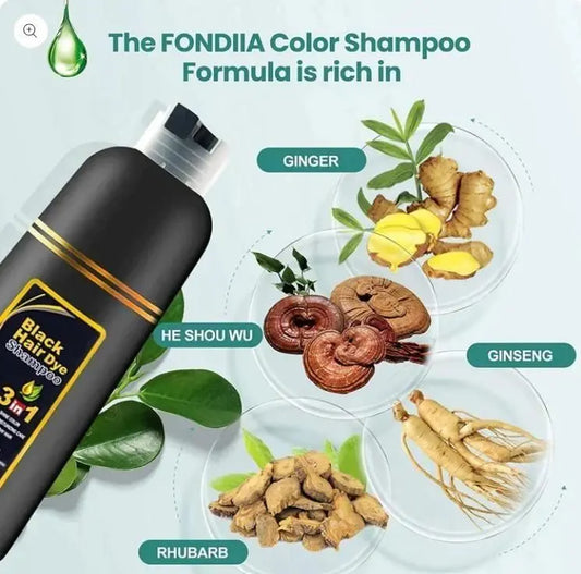 Unisex Instant Black Herbal Hair Dye Shampoo for Grey Hair Coverage Shampoo 3 in 1(100ml) Pack Of 2 - ShoppingDragons