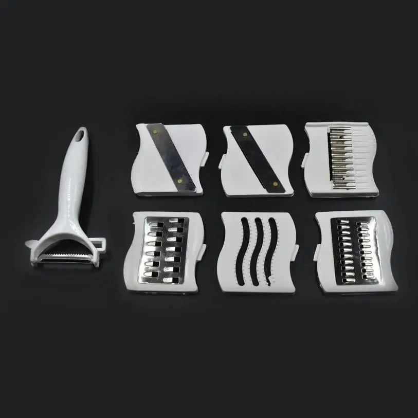 Vegetable Cutter- 7 in 1 Multifunction Magic Rotate Vegetable Cutter with Drain Basket Large Capacity - ShoppingDragons