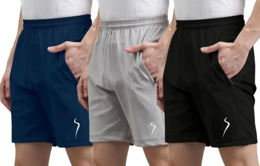 Combo of 3 Men's Cotton Polyester Shorts 3gfndn-ee