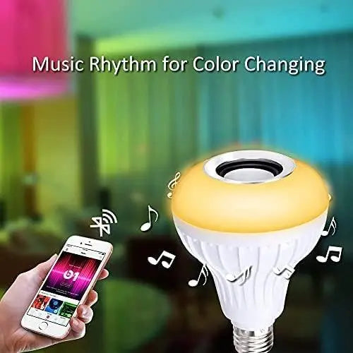Multicolor Rgb Music Bulb, Wireless Bluetooth Bulb With Speaker And Remote Control 3gfndn-ee