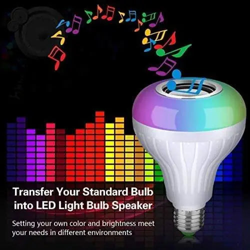 Multicolor Rgb Music Bulb, Wireless Bluetooth Bulb With Speaker And Remote Control 3gfndn-ee